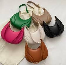 Faux Leather Crescent Handbag