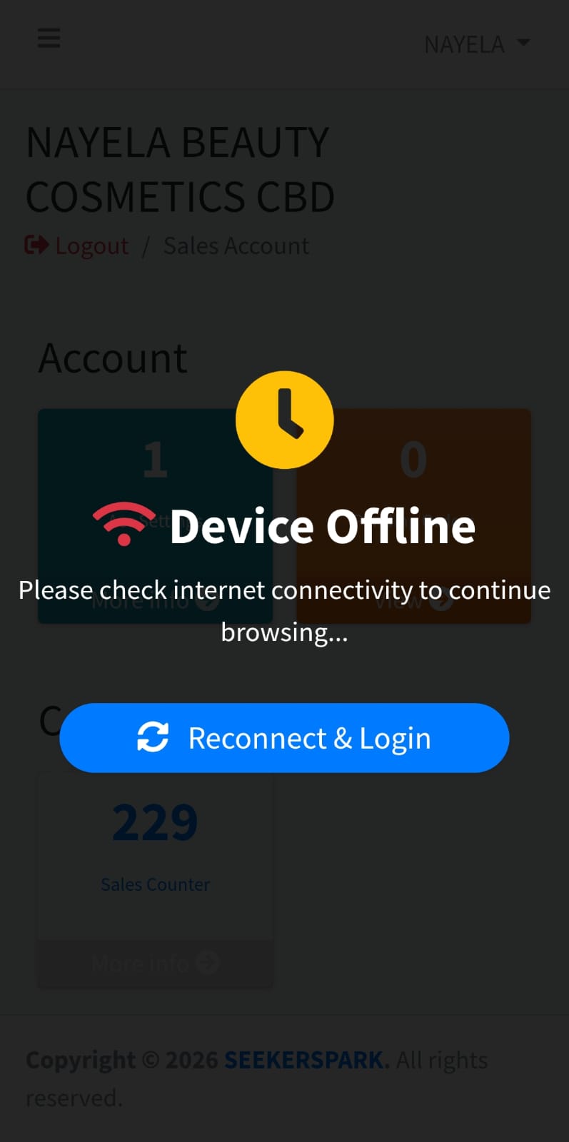 Does Seekerspark Point Of Sale System Support Offline Selling?